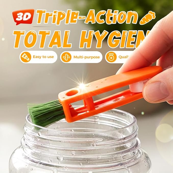 Upgrade 3 in 1 Cup Lid Cleaning Brush Set, 2025 New 12PCS Multifunctional Bottle Crevice Portable Cup Lid Cleaning Brushes, Crevice Cleaning Brush, Home Kitchen Crevice Brush Tools (3)