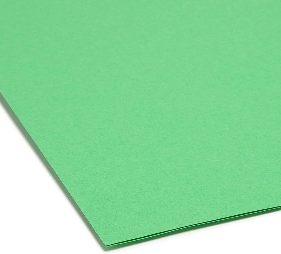 Smead File Folder, Reinforced 1/3-Cut Tab, Legal Size, Green, 100 per Box (17134)