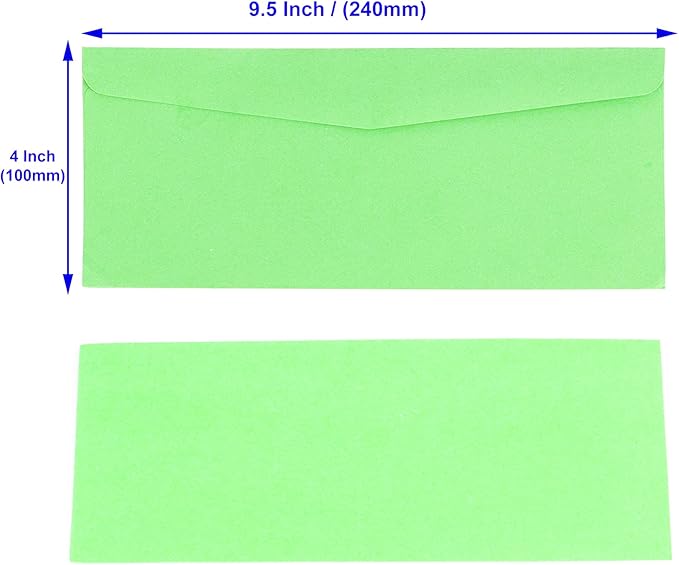 400 Pack #10 Green Letter Envelopes, 9.5 x 4 Inches Business Envelopes Standard V Flap Letter Envelopes for Holiday Office Mailings