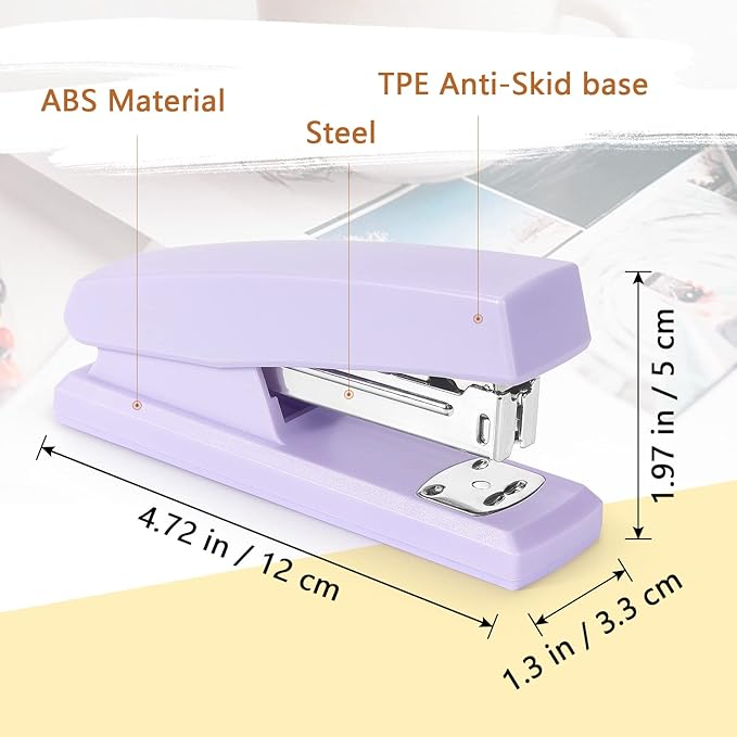 Tamaki Stapler, Office Stapler, Small Staplers for Desk, Purple