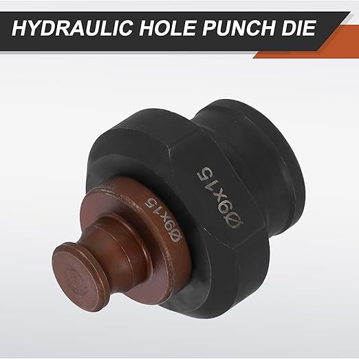 HARFINGTON Hydraulic Hole Punch Die 9x15mm Slotted Hole 40Cr Steel Electric Punching Kit for MHP-20 JP-20 Electric Punching Machine, Burgundy & Black