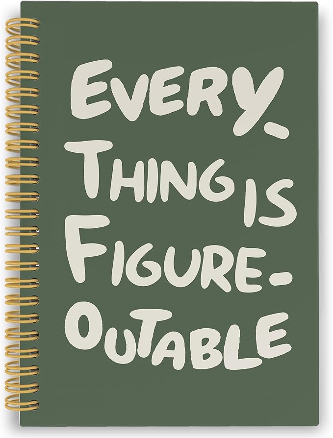Everything is Figureoutable Spiral Notebook, Inspirational Journaling Notebooks for Counselling Therapy Office School, Motivational Hardcover Journals Gifts for Women, 160 Pages 5.5 x 8.3 Inch