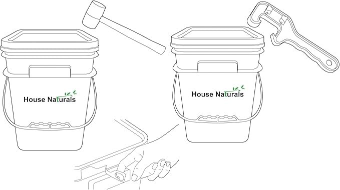 House Naturals 4 Gallon Square Food Grade Bucket Pail with Lid (Pack of 4) Made in USA containers (Green)