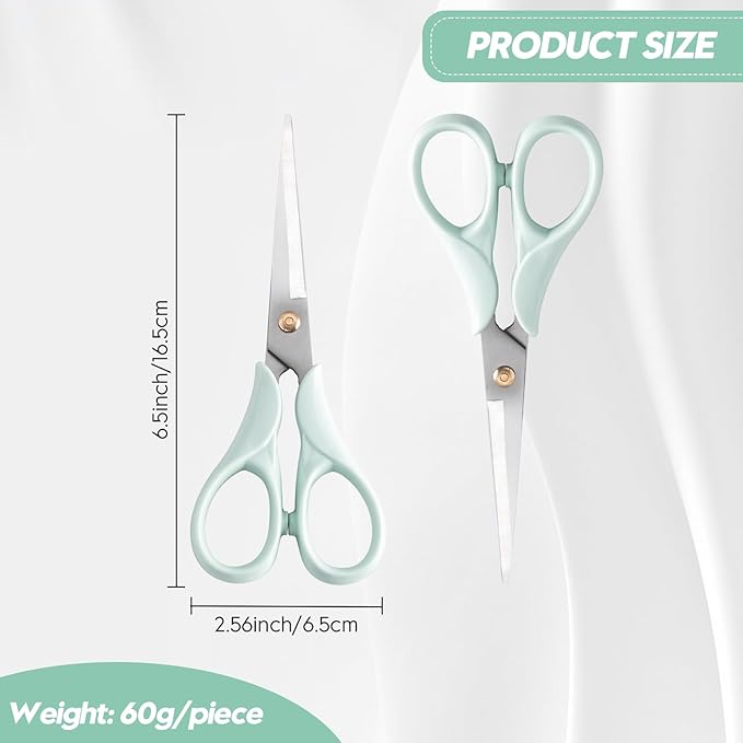 Honagu Professional Scissors - Stainless Steel Precision Blades, Non-Slip Ergonomic Handles for Crafting, Office, Fabric & DIY Projects (Green)