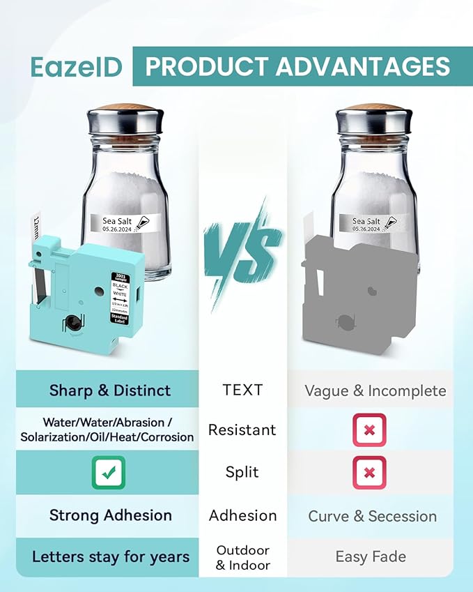 LM1600 D1600 Label Maker Tapes Compatible DYMO D1 Label Tape 45013 S0720530 Replace for D1 A45013 Refills, for DYMO LabelManager 160 420P 210D 280 360D PnP, Black on White, 1/2 Inch x 23Ft