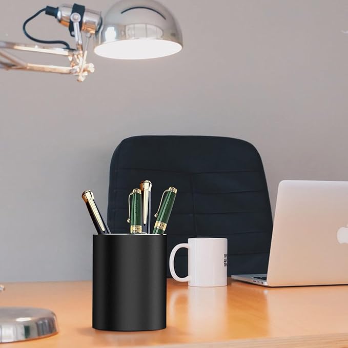 Pen holder, aluminum alloy waterproof pen holder, desktop simple and modern minimalist, multifunctional office supplies for families, kids and schools