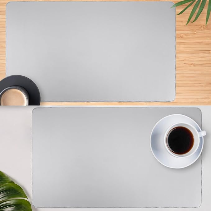 Keyboard Mat Desk Cover Mat Cute Desk Mat Pad Mat 47.2" x17 Laptop Mat for Desktop Computer Desk Pads on Top of Desks Non-Slip PU Leather Large Mouse Pad Office Desk Grey Office Accessories