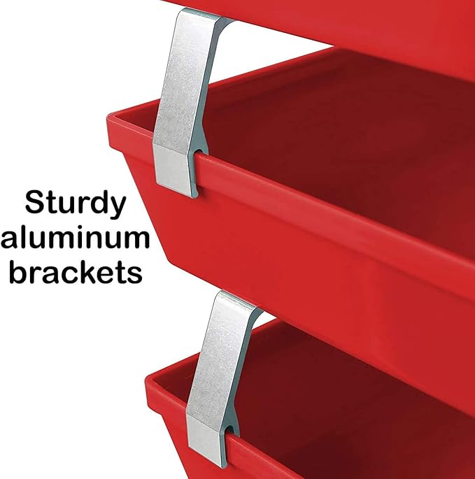 Acrimet Facility 4 Tier Letter Tray, Side Load, Letter Size/A4, Desktop File Organizer, Plastic (Solid Red)