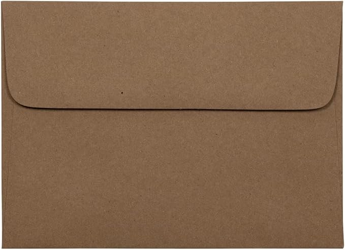 JAM PAPER A7 Premium Invitation Envelopes - 5 1/4 x 7 1/4 - Brown Kraft Paper Bag - Bulk 250/Box