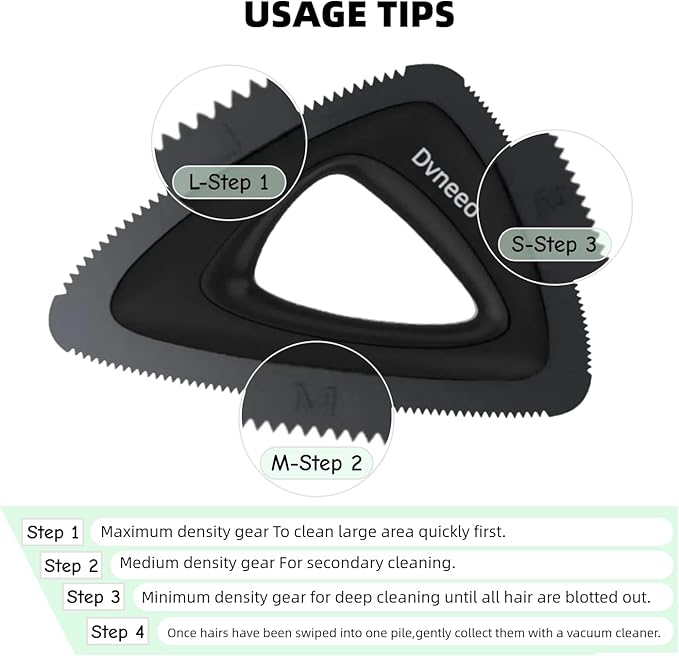 Dvneeo Pet Hair Removal Tool, Carpet Dog Hair Remover for Car Interior- Rapid Removal, Durable & Ergonomic, for Car Mats, Couch, Furniture, Carpets (Brown)
