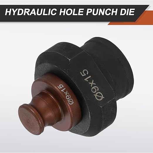 HARFINGTON Hydraulic Hole Punch Die 9x15mm Oval Hole 40Cr Steel Electric Punching Kit for MHP-20 JP-20 Electric Punching Machine, Burgundy & Black