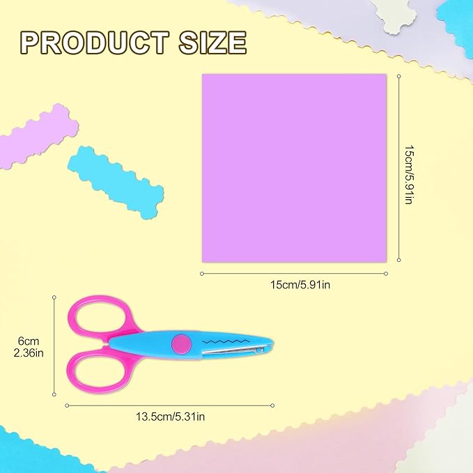 UCEC 36 Pack Craft Scissors - Decorative Edge, Zig Zag, Scrapbooking, Fancy, Pattern Scissors for Crafting