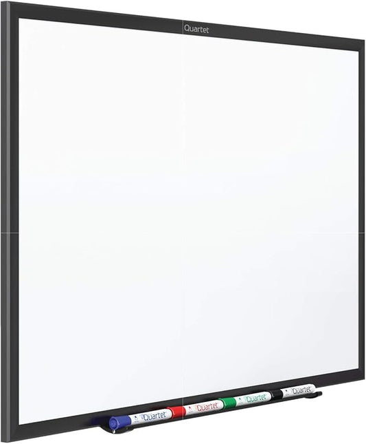 Quartet Magnetic Dry Erase White Board, 3' x 2 Whiteboard, Nano-Clean Surface Resists Ink Stains, Black Aluminum Frame (SM533B)