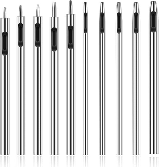 10 Pcs Leather Hole Punch Cutter 0.5mm-3.5mm Hollow Punch Set for Leather Crafting Round Hollow Tools for Watch Bands Belts Canvas Paper Rubber Soft Material Working