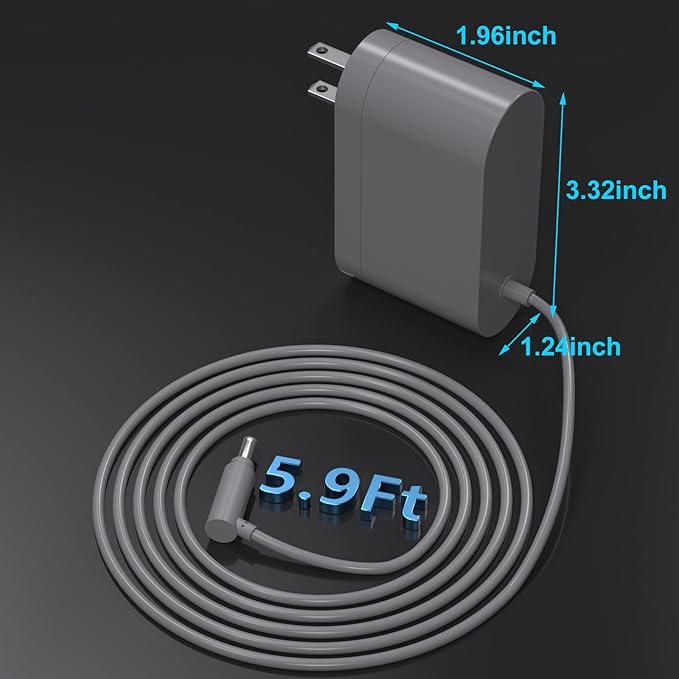 26.1V Replacement for Dyson Charger Compatible with Dyson V6 V7 V8 Car+Boat Cordless Vacuum –(Not for V10/V11/V12 Models), 5.9FT Cord