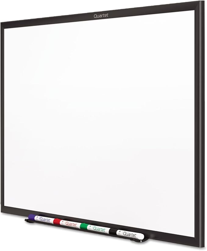 Quartet Whiteboard, Non-Magnetic Dry Erase White Board, 5' x 3', Total Erase, Black Aluminum Frame (S535B)
