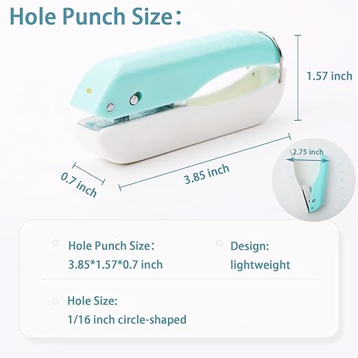 1/16 Hole Punch Single Hole Punch Small Hole Paper Punch for Earring Cards DIY Scrapbook (Circle 1/16 inch)