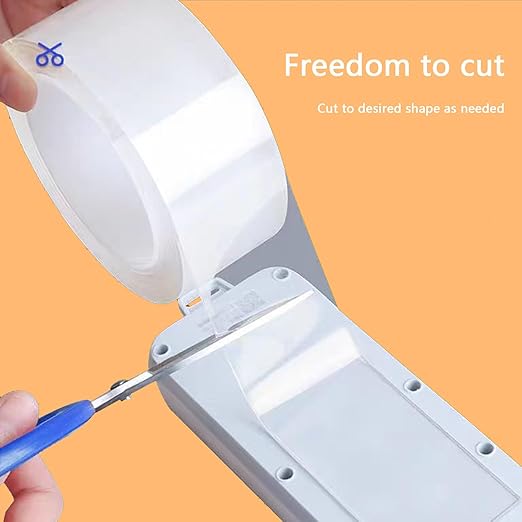 LMJIA Heavy Duty Two- Sided Tape, Clear Reusable Mounting Tape Picture Hanging Adhesive Tape Removable Wall Tape Adhesive Poster Tape (Width: 1.18in*Thickness: 0.08, FT, 9.85)