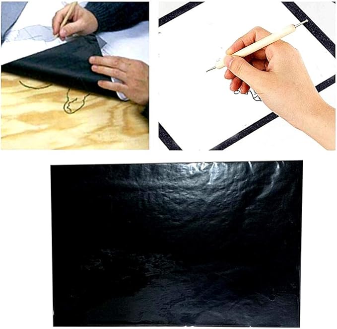 TINA Single Side Black Carbon Copy Paper For Typing And Writing Box of 100 Sheets F4 Size (8.25" X 13")