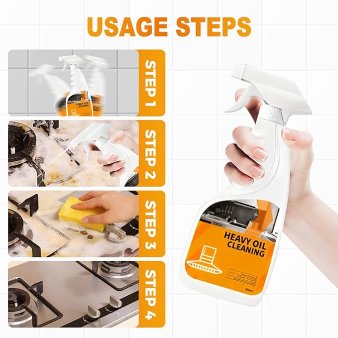 Stubborn Stains Cleaner, 2025 Upgraded Powerful kitchen Degreaser, Multipurpose Stain Removal Cleaners, Stove Cleaner for Gas Stove Top, Kitchen, Bath Shower Glass (6, Two Sets)