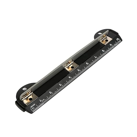 Performore 3 Ring Hole Punch for Binder, Paper Hole Punch with Built-in 10" Ruler, 5 Sheets Capacity, 3 Hole Portable Puncher for Office and School Supplies