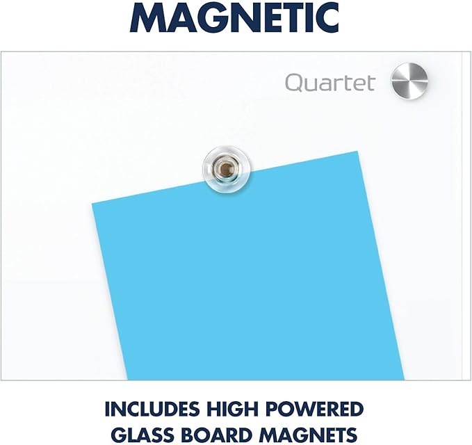 Quartet Magnetic Glass Dry Erase White Board, 48" x 36" Whiteboard, Frameless, Brilliance White High Contrast White Glass (G24836W)