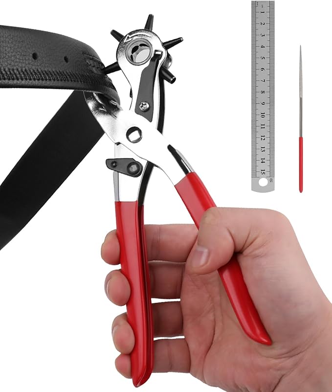 KingTool Professional Leather Hole Punch - Perfect for Belts, Watch Bands, Straps, Dog Collars, Saddles, Shoes, Fabric, DIY Home or Craft Projects