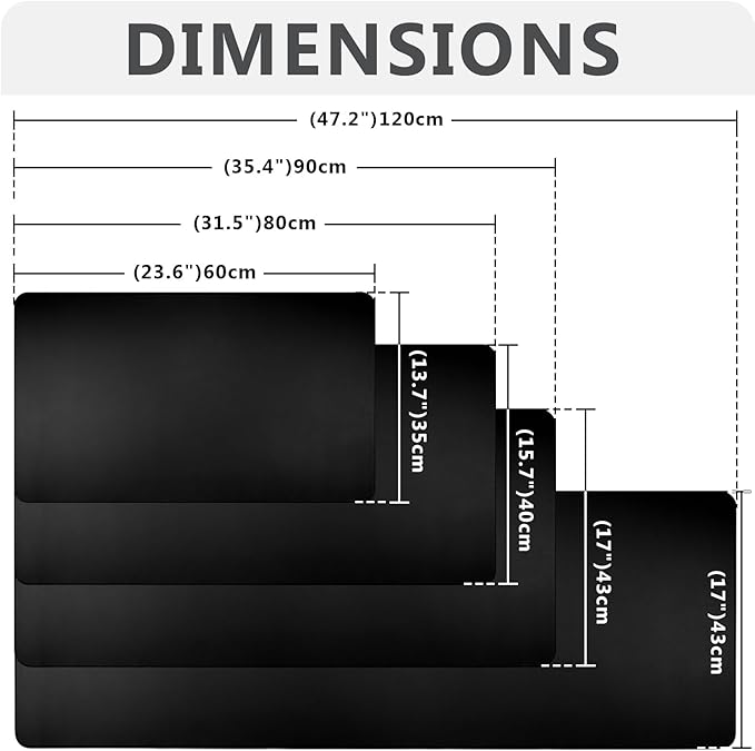 Desk Mat for Desktop Black Large Mouse Pad 35.4"x17" Cute Office Desk Accessories Supplies Computer Desk Pads on Top of Desks Non-Slip Pu Leather Laptop Cover Mats for Keyboard and Mouse