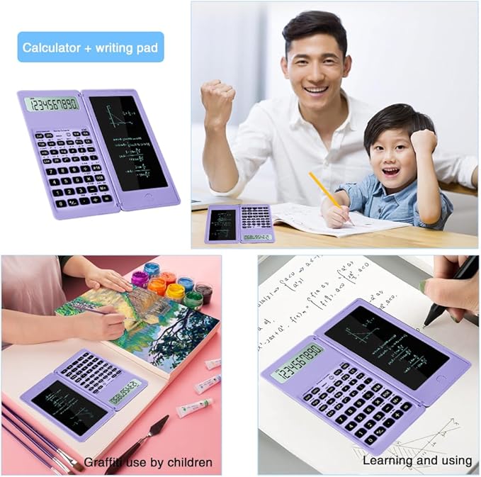 Scientific Calculators for Students, 10-Digit Large Screen, Math Calculator with Notepad, Classroom Must Haves for Middle High School Supplies & College(Purple)