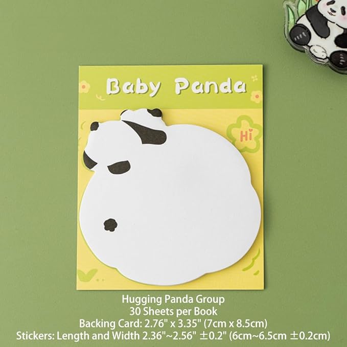 4 Adorable Panda Sticky Notes, Unique Styles, Fun Stationery Collection Add
