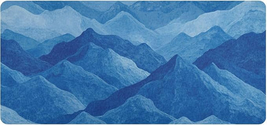 Mouse Pad Desk Mat Leather Desk Pad Large Gaming Desk Cover Protector Mat for Keyboard Computer Laptop Office Waterproof 47.2 x 23.6 Inch Blue California Mountains01