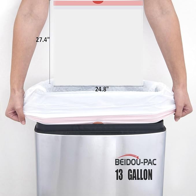 13 Gallon Trash Bags Drawstring, 500 Count, White & Unscented Garbage Bags, Multi-purpose Tall Kitchen Trash Bags Can Liners for Business Home Commercial and Industrial