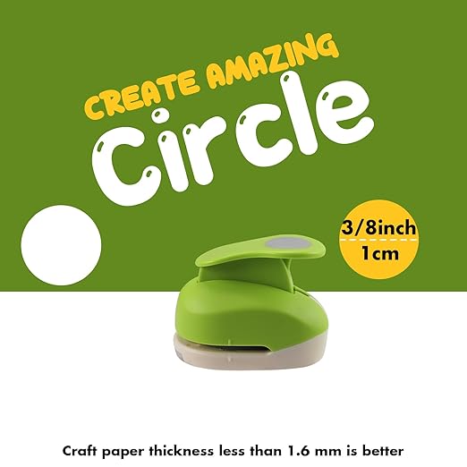 LOONENG 3/8 Inch Circle Hole Punch - Create Perfect Circles for Handmade Craft Projects - Ideas for Scrapbooking, Card Making, DIY Photo Albums, Gift Tags, Homemade Confetti