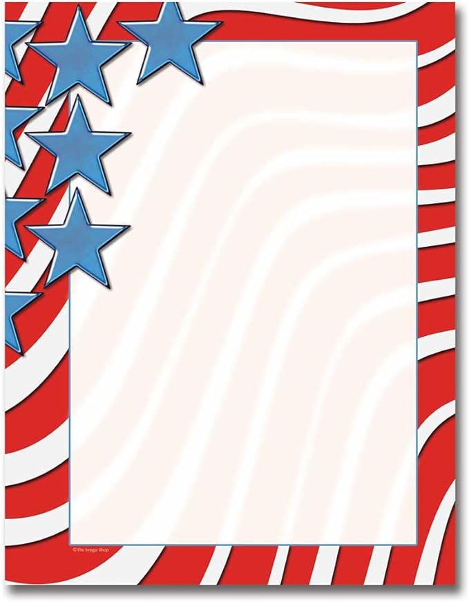 Star Spangled Banner Letterhead Laser & Inkjet Printer Paper, 25 Pack