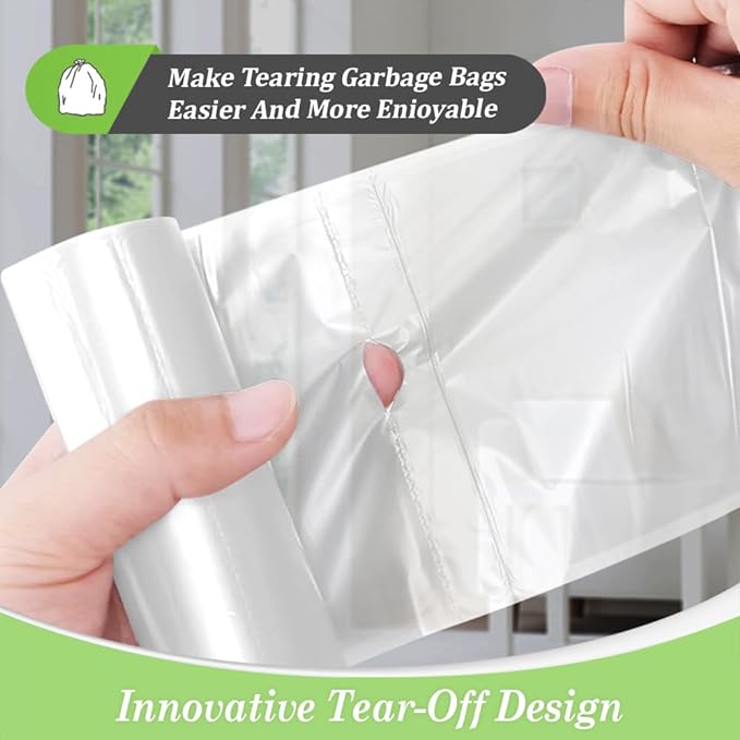 18 Gallon 100 Counts Compactor Bag Tall Kitchen Trash Bags,Fit 15,16,18,20Gal,Garbage Bags by Teivio, Unscented,Bin Liners, Plastic Bags for home,for Bathroom,Office,Industrial,Clear