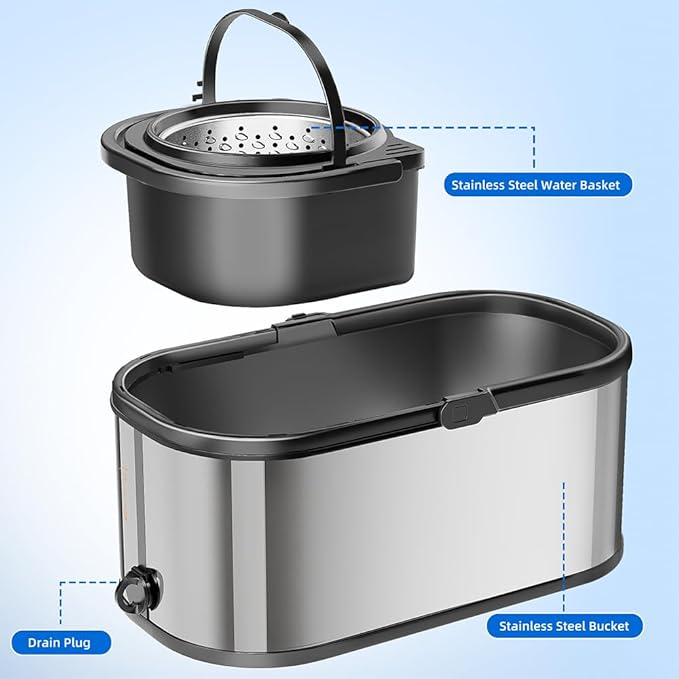 SWIFTIRON Spin Mop and Bucket with Wringer Set for Home,360° Mop and Bucket with Separate Clean and Dirty Water,Wet Dust Mop for Floor Cleaning with Extra Refills (Silver)