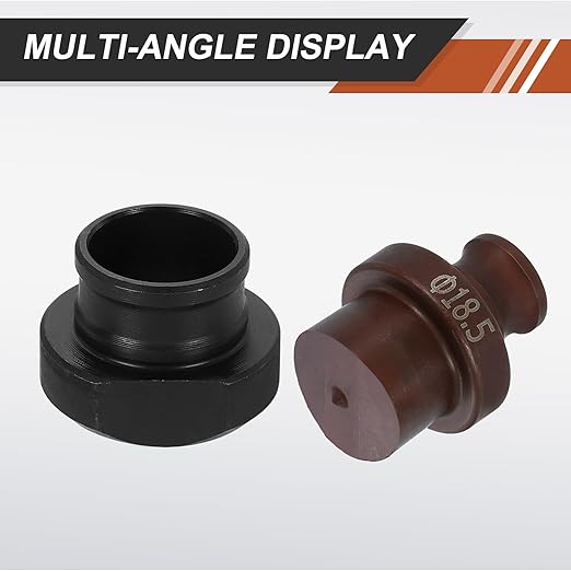 HARFINGTON Hydraulic Hole Punch Die 18.5mm Round Hole 40Cr Steel Electric Punching Kit for MHP-20 JP-20 Electric Punching Machine, Burgundy & Black