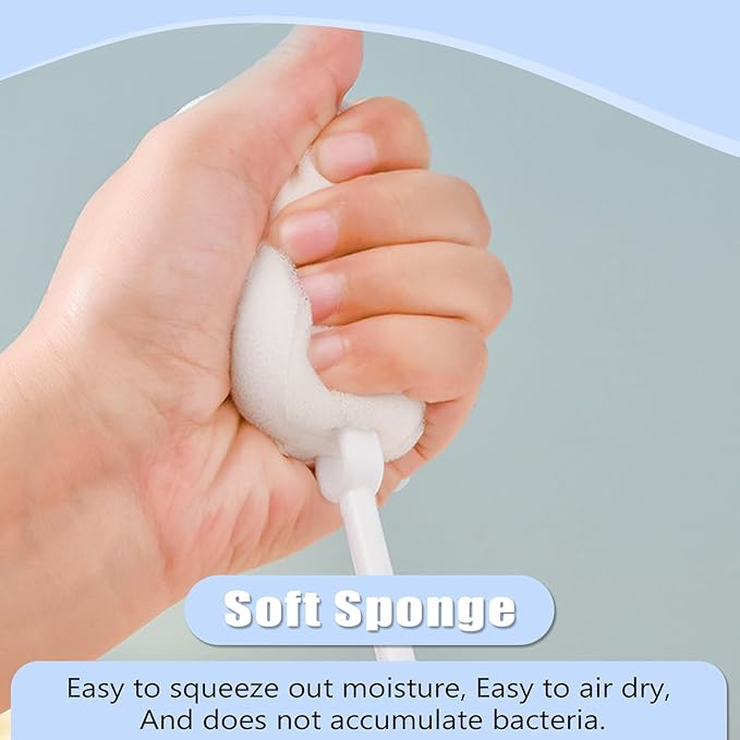 4 PCS Sponge Bottle Brushes Replacement Head Soft Sponge Brush Heads Environmental Protection Cup Cleaner Brush Refill Heads Without Handle (Brush Head 4PCS)