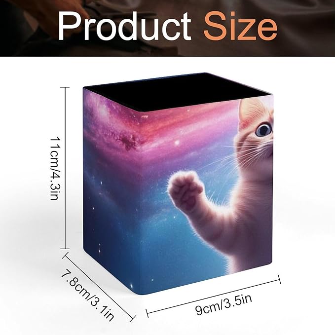 Fashion Pencil Pen Holder Cup, Waterproof Office Supplies, Waterproof Multifunctional Office Supplies Funny Space Cat