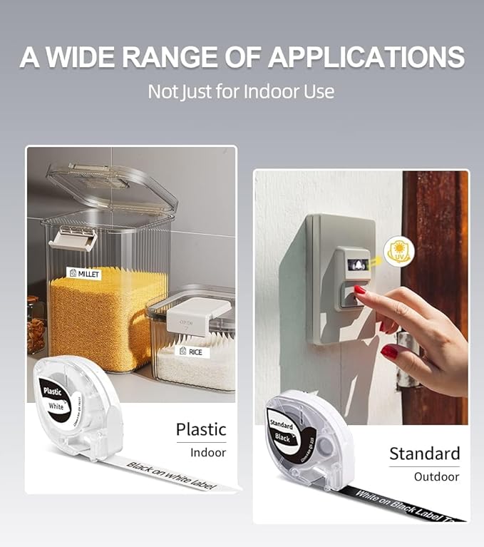 Phomemo P12 Label Maker Machine with Tape, Bluetooth Small Thermal Label Printer with Multiple Templates Mini Label Maker for Home, Kitchen, Organization, Office, Black