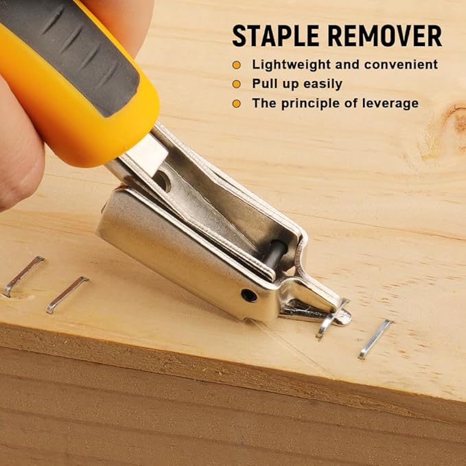 Hoteche Staple Remover Upholstery and Construction Staple Puller Tool for Removing Staples in Furniture, Floor, Wooden Box, Carton