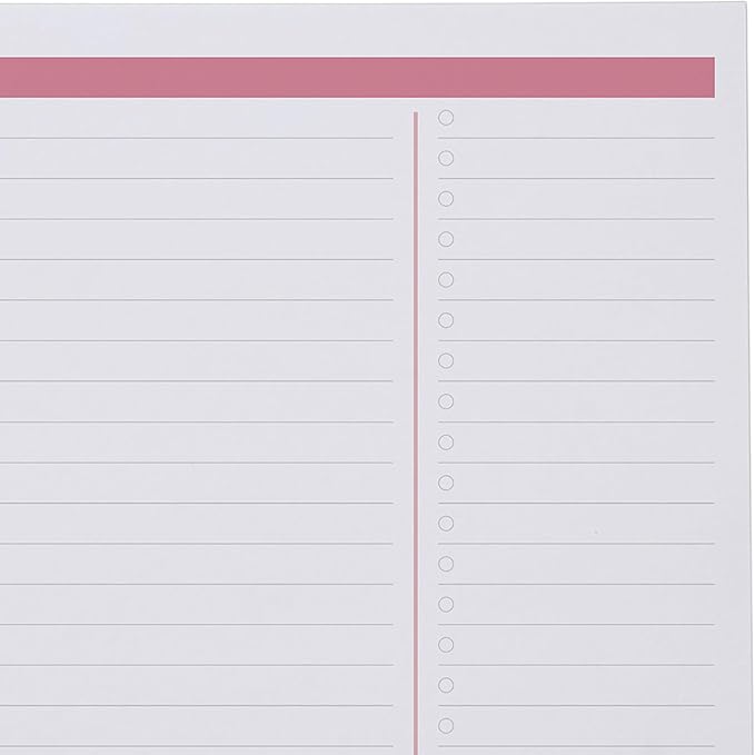 Erin Condren 8.5” x 11” Productivity Spiral Notebook, Lines & Checklist Layout with 80 Lb. Paper, Cherry Cover, 160 Productivity Notebook Pages, Platinum Coil, Stickers Included