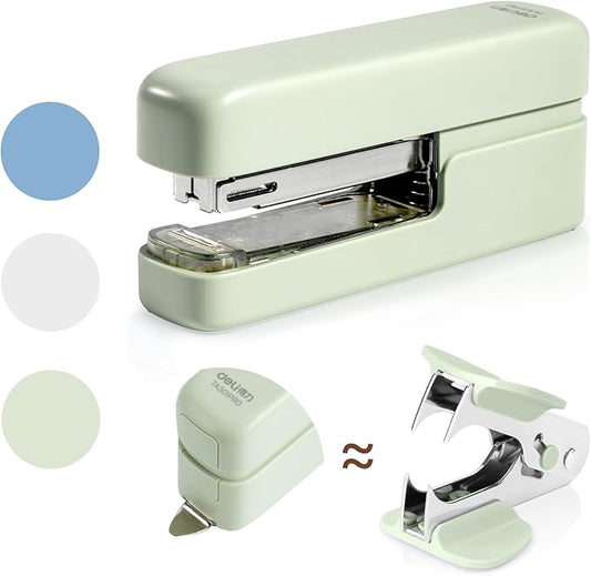 deli Stapler, Desktop Staplers with Integrated Staple Remover, 40 Sheet Capacity Office Stapler, Green