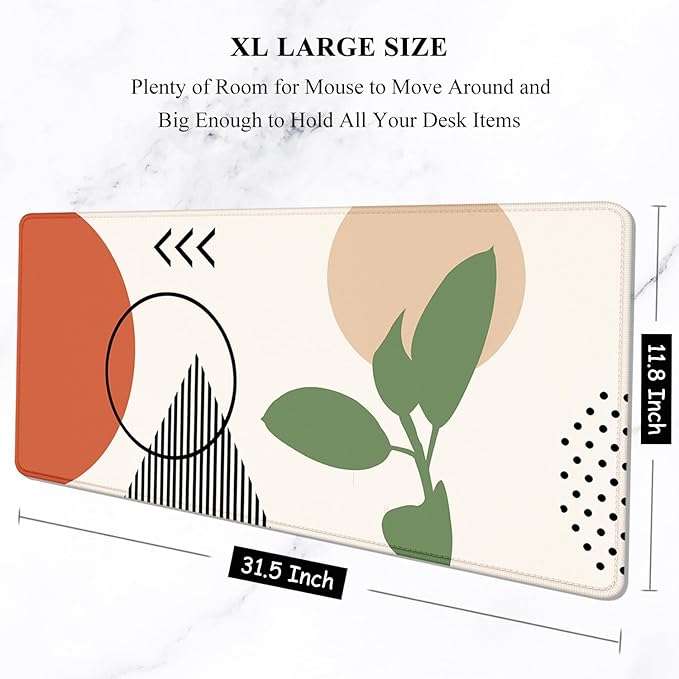 Auhoahsil Large Mouse Pad, XXL Desk Pad, Extened Mousepad 31.5" x 11.8", Non-Slip Rubber Base, Stitched Edges, Superior Surface, Gaming Keyboard Mat, Waterproof Desk Pad, Abstract Sunset