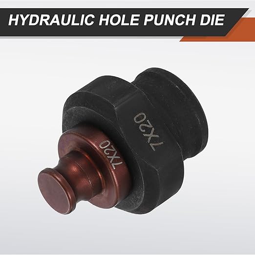 HARFINGTON Hydraulic Hole Punch Die 7x20mm Oval Hole 40Cr Steel Electric Punching Kit for MHP-20 JP-20 Electric Punching Machine, Burgundy & Black