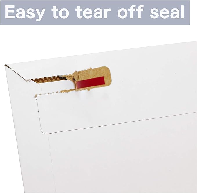 25 Pack Rigid Mailers, 9.5x12.5 inches Self Seal Photo Document Mailers Premium Cardboard Keep Flat Envelopes for Photos Pictures Papers Files CD