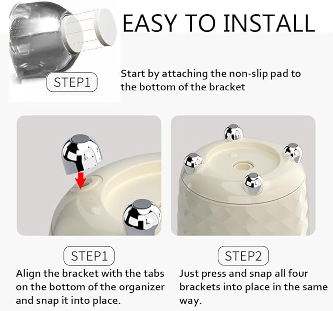 360° Rotating Pencil Holder for Desk, Makeup Brush Holder with 6 Slots, Desk Organizer for Writing Utensil, Office and School Supplies (Milky White)