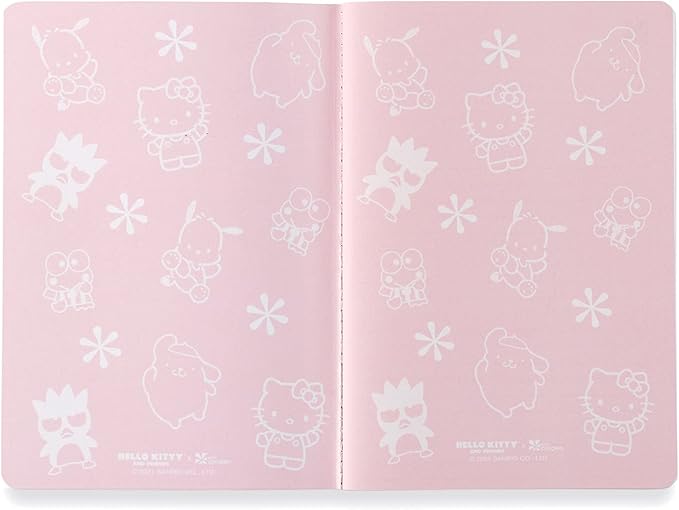 Erin Condren College Ruled Petite Journal - Hello Kitty and Friends Friendship Is Golden. 80 Lined Page Note Taking & Writing Notebook. Thick 80 lb. Mohawk Paper. Sewn-stitch binding