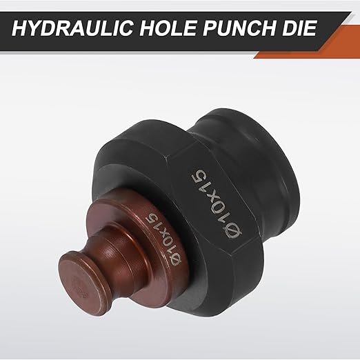 HARFINGTON Hydraulic Hole Punch Die 10x15mm Slotted Hole 40Cr Steel Electric Punching Kit for MHP-20 JP-20 Electric Punching Machine, Burgundy & Black