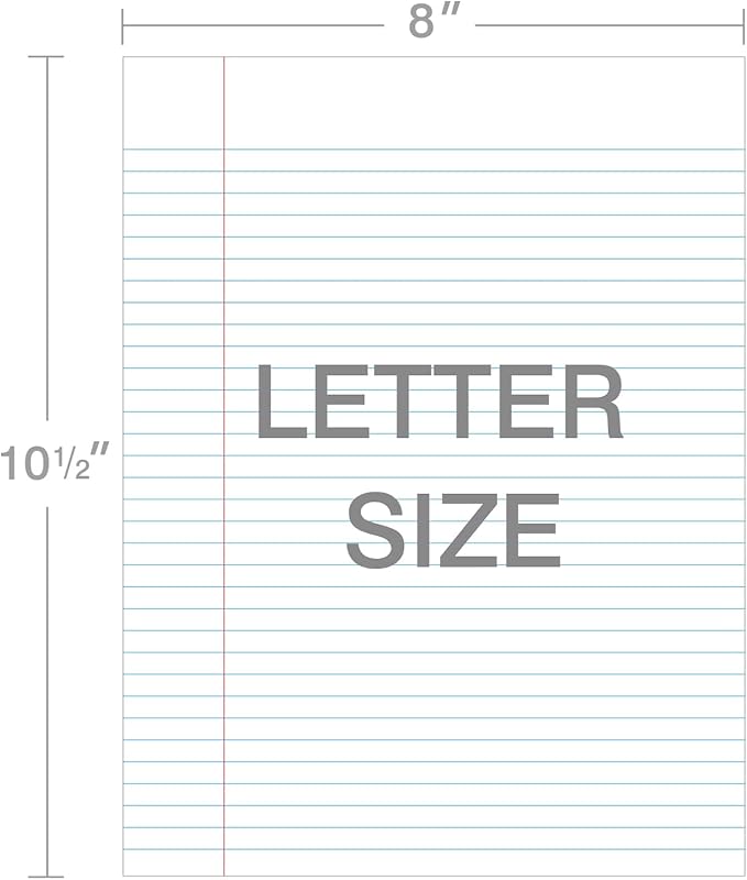 Kaisa Notebook Paper 24 Pack 8x10.5 College Ruled Loose Leaf Paper Filler Paper for 3-Ring Binder Paper 125 Sheets/Pack Notebook Paper 3-Hole Punched Lined Paper(24Pack-college)